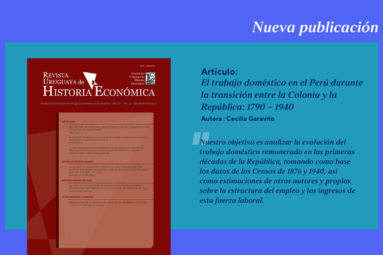 La profesora Cecilia Garavito publicó un artículo para la Revista Uruguaya de Historia Económica