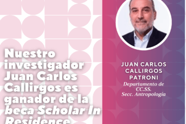 Nuestro investigador Juan Carlos Callirgos ganó la beca Scholar In Residence