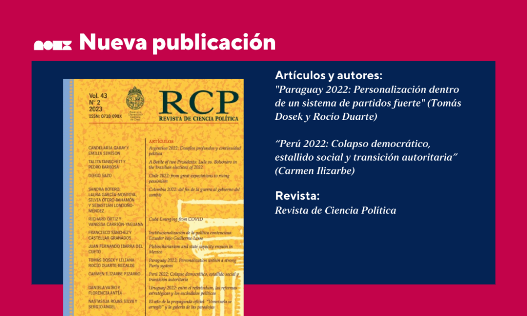 Nuestros investigadores CISEPA, Tomás Dosek y Carmen Ilizarbe, son autores de un par de artículos de investigación