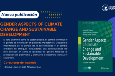 Nuestra investigadora CISEPA, Janina León, es co-autora de un capítulo de libro «Gender Aspects of Climate Change and Sustainable Development»