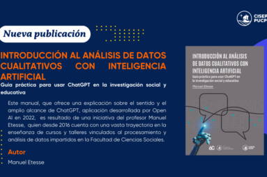El investigador Manuel Etesse, miembro del grupo EVE, publicó un libro con la editorial CISEPA PUCP