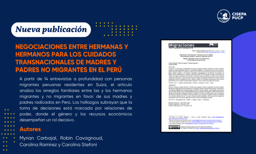 Nuestro investigador Robin Cavagnoud es coautor de un artículo en la revista Migraciones Internacionales