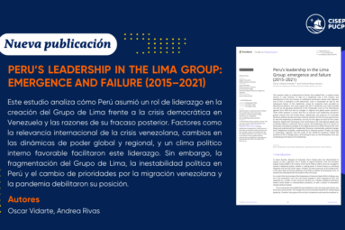 Nuestro investigador Oscar Vidarte es coautor de un artículo en la revista Frontiers in Political Science